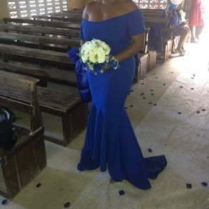 Royal Blue Maid of honor wedding dress